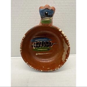 Vintage Handmade Mexican Clay Pottery Nesting Bowl 5” In Size Fast Shipping RARE